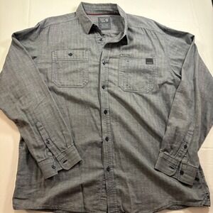 Mountain Hardwear Mens XL TG Gray Herringbone Button Down Long Sleeve Shirt